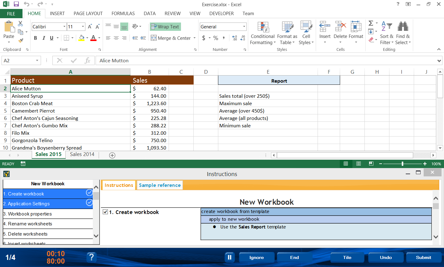 mos microsoft office excel 2013